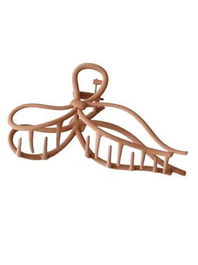 $20 (2 for $30) Vintage Look Metal Bow Hair Claw Clip Frosted Matte Dusty Rose